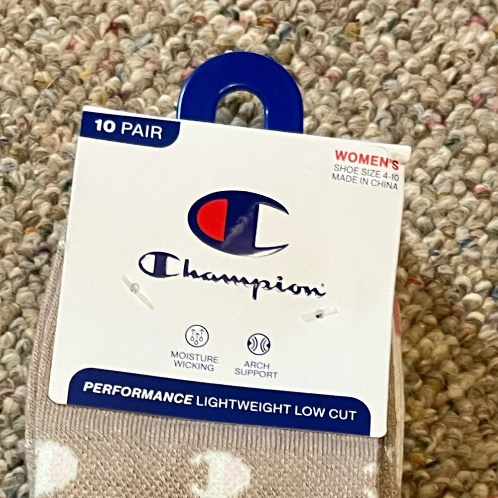 🆕 Champion Women's Performance Low-Cut Athletic Socks 10 Pack